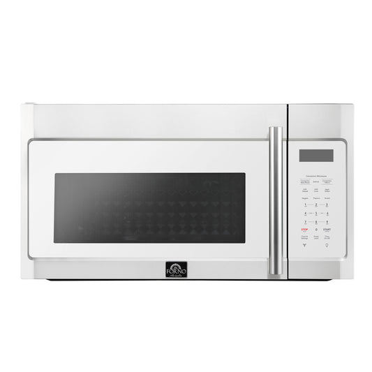 Forno Fornace 30-Inch Over the Range Convection Microwave, White – 1.5 cu.ft, 300 CFM Vent, Touch Control, LED Light