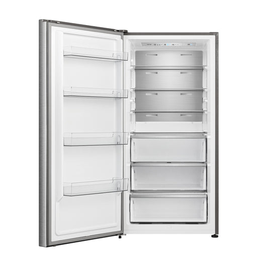 FORNO Maderno 28" Left Swing Convertible Freestanding Refrigerator/Freezer in Stainless Steel 13.6 cu.ft.
