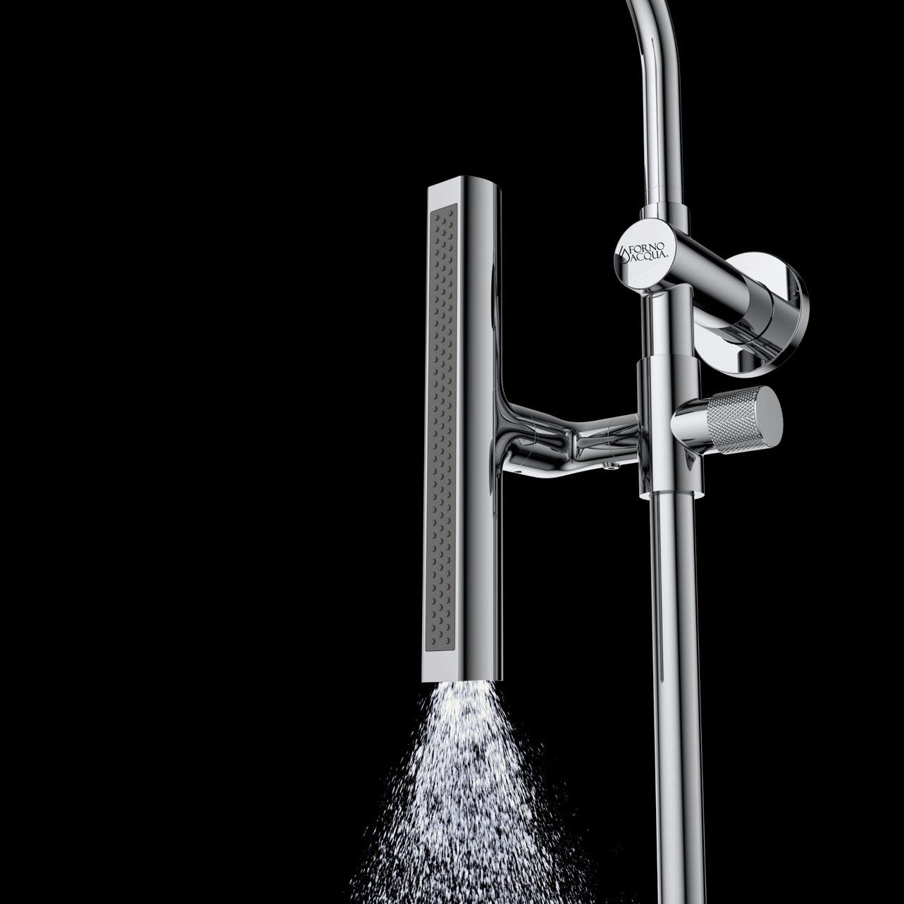 Forno Acqua AcquaFALL Shower, Brushed Nickel Finish, Overhead Rainfall Shower, 7 Way Diverter, Handheld Shower Head, Body Jets, 1.8 GPM Flow Rate