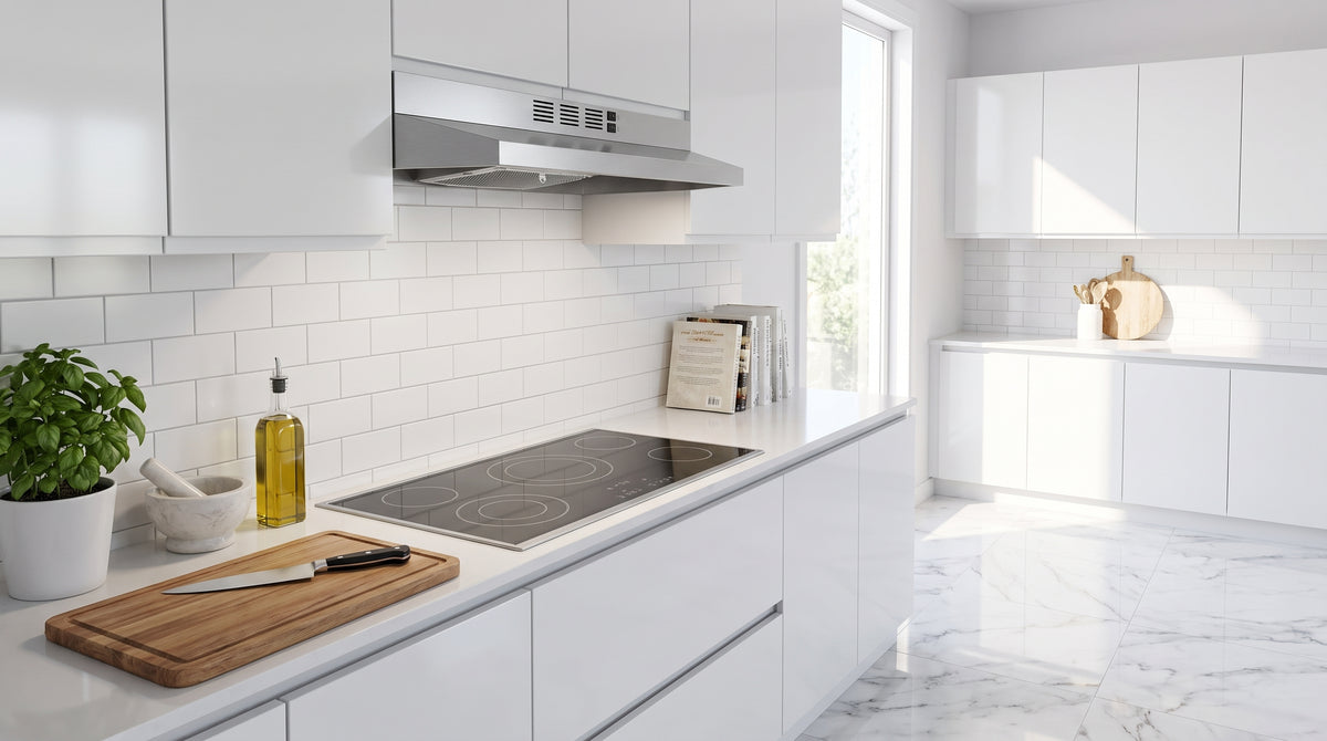 Forno Cappa 30-Inch Under Cabinet Range Hood, Stainless Steel, 200 CFM, Convertible, LED Lighting