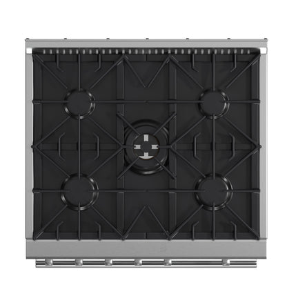 FORNO Giovanni 30-inch Gas Range Stainless Steel, 5 Burners 67,000 BTU, 4.32 cu.ft. Convection Oven