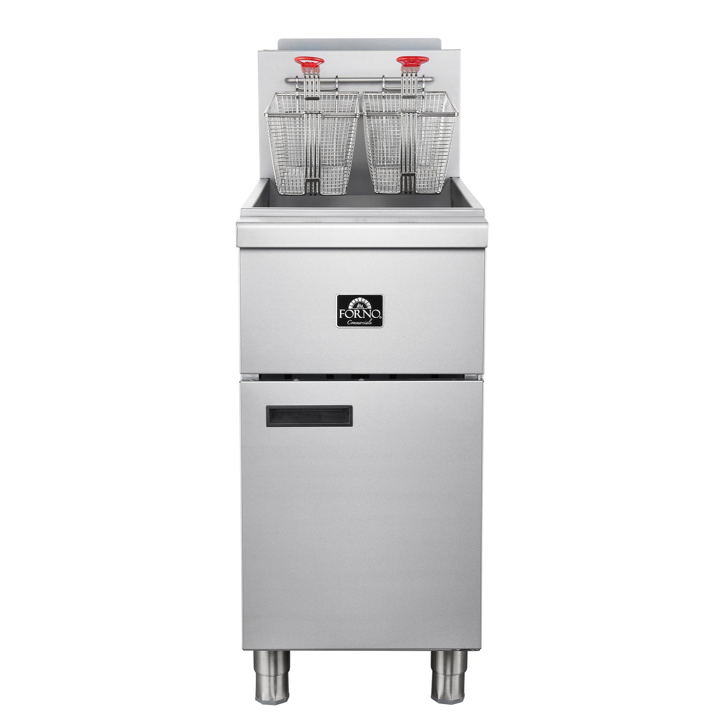 Forno Commerciale Natural Gas Deep Fryer, 4 Burners 120,000 BTU, 50 lbs Oil Capacity