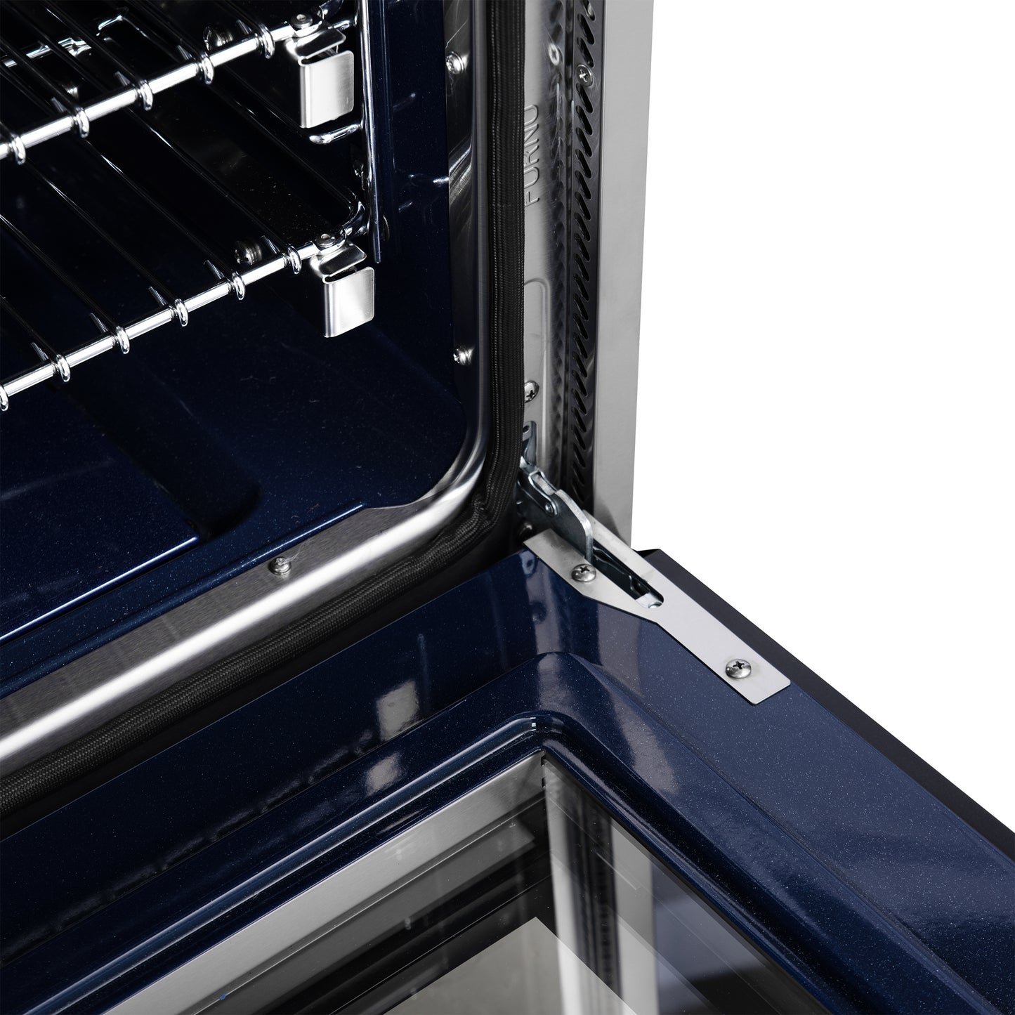 Forno Massimo 36 Inch Freestanding Dual Fuel Range in Black with Antique Brass Accessories, 6 Burners, 5.36 cu. ft. Convection Oven