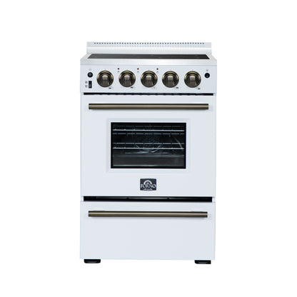 Forno Loiano 24 Inch Freestanding Electric Range in White, Canada Version, Plug and Cord Included