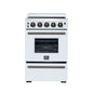 Forno Loiano 24 Inch Freestanding Electric Range in White, Canada Version, Plug and Cord Included