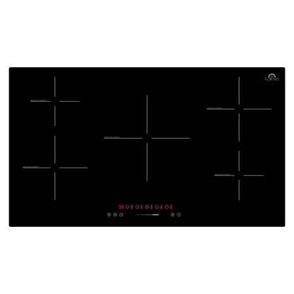 Forno Parco 36-Inch Induction Cooktop, 5 Zones, 10,200W Total Power, Touch Control, 9 Power Levels, Booster Function