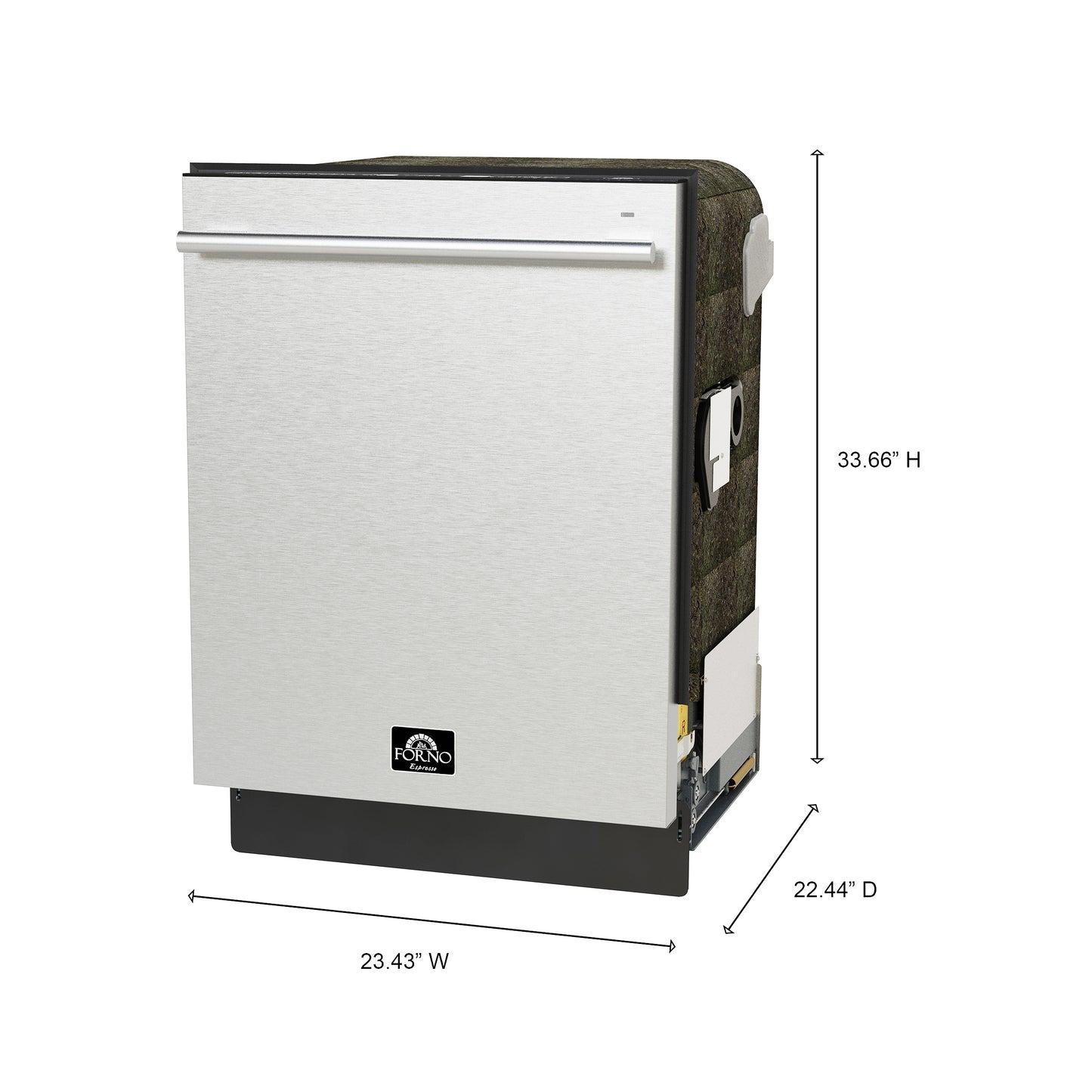 FORNO Premium 3-Piece Kitchen Bundle - 30&quot; Gas Range, Bottom Freezer Refrigerator, Built-In Dishwasher, Stainless Steel - FBDL-012-01CAUS