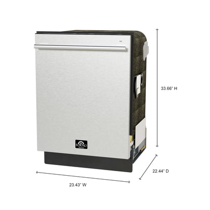 FORNO Premium 3-Piece Kitchen Bundle - 30&quot; Gas Range, Bottom Freezer Refrigerator, Built-In Dishwasher, Stainless Steel - FBDL-012-01CAUS