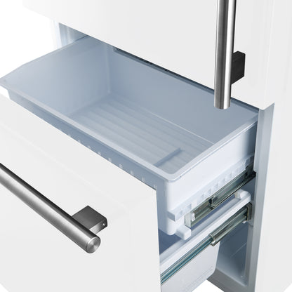 Forno Milano 2-Piece 62-Inch Freestanding Dual Bottom Freezer Refrigerator, White – 34.4 cu.ft, Touch Control, Ice Maker