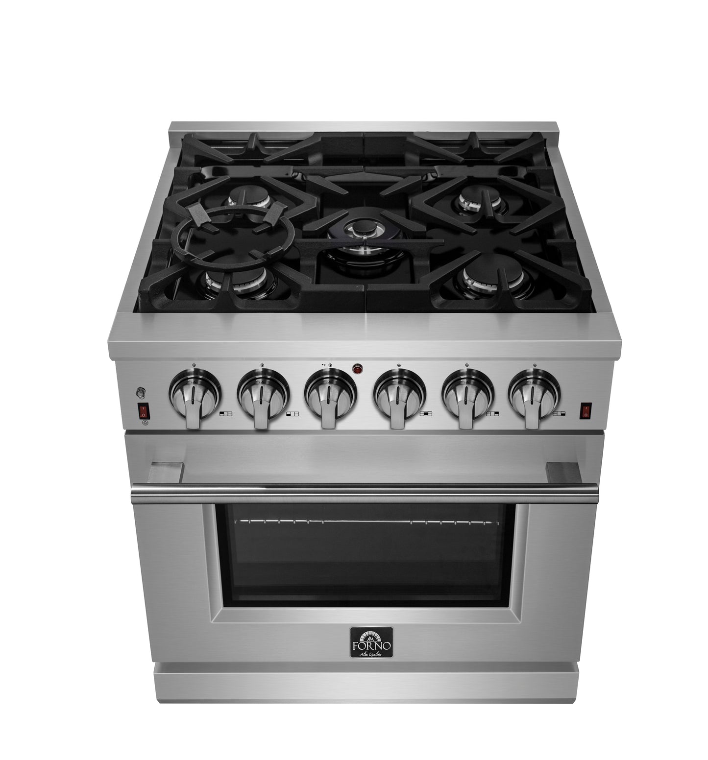 Forno Massimo 30-Inch Freestanding Gas Range, 5 Burners, True Convection Oven