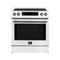 Forno Donatello Espresso 30-Inch Slide-In White Induction Range, Convection Oven, 5 Cooking Zones, Touch Control Panel
