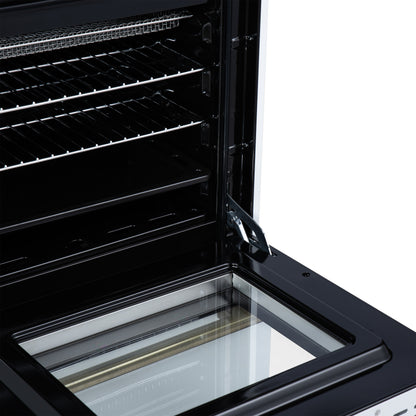 Forno Breno 24 Inch Freestanding Gas Range in White with Antique Brass, Plug Included, Energy Efficient