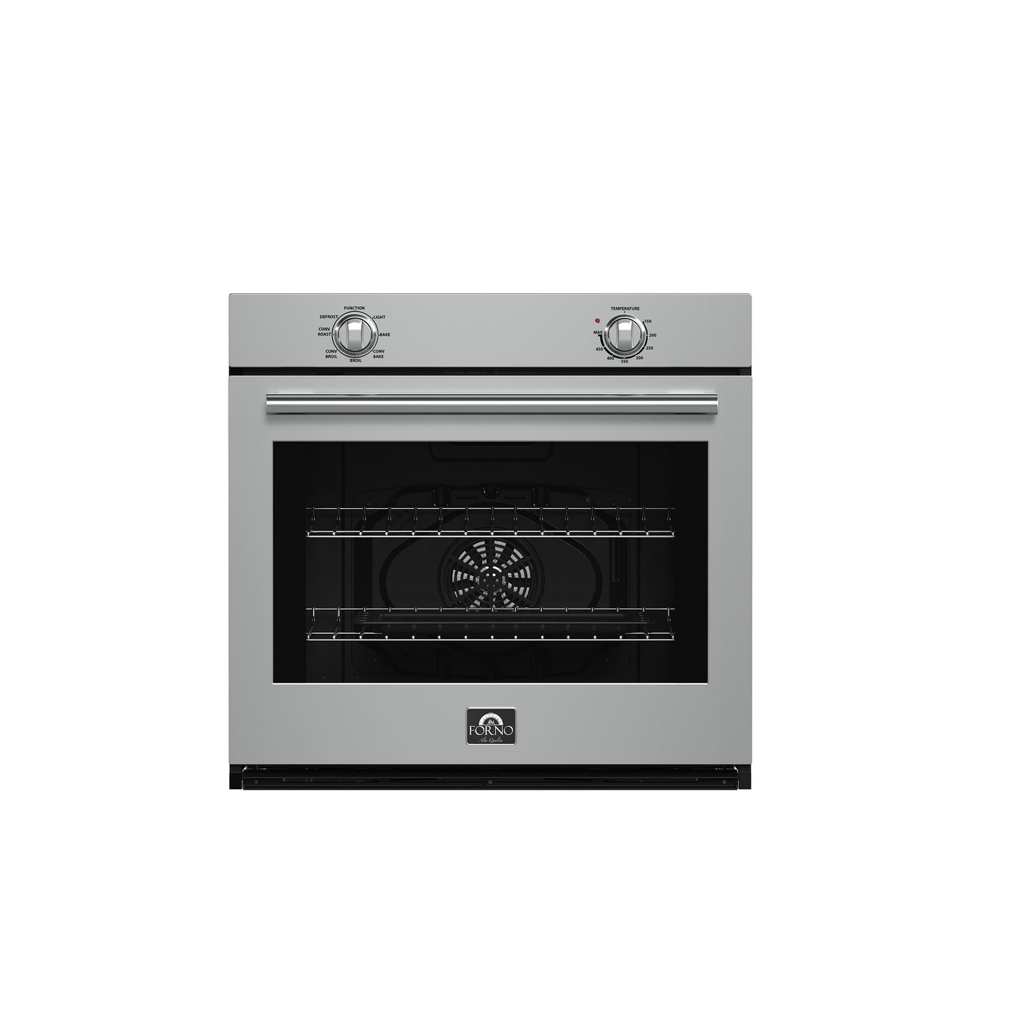 Forno Vomero 30-Inch Wall Oven, Stainless Steel, 5 cu.ft Capacity, 3550 Watts Convection, Mechanical Controls, Self-Cleaning Function