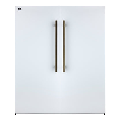 Forno Maderno 2-28-Inch Wide Convertible Refrigerator/Freezer in White, Decorative Trim, 27.2 cu.ft, 84-Inch High, ENERGY STAR Certified