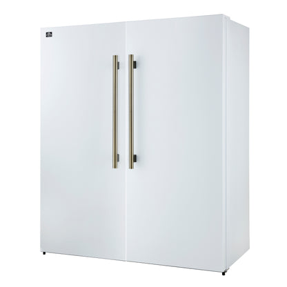 Forno Maderno 2-28-Inch Wide Convertible Refrigerator/Freezer in White, Decorative Trim, 27.2 cu.ft, 84-Inch High, ENERGY STAR Certified