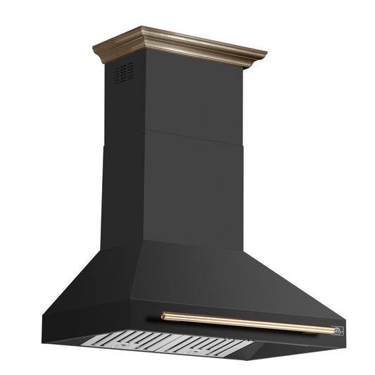Forno Aria 36 Inch Wall-Mounted Range Hood in Black