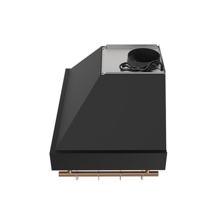 Forno Venezia 30 Inch Wall-Mounted Range Hood in Black with Touch Controls and Baffle Filters