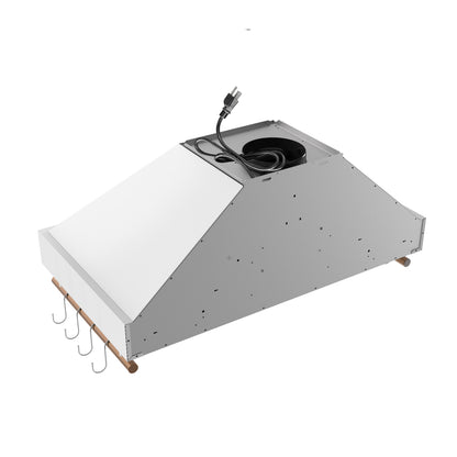 Forno Venezia 36 Inch Wall-Mounted Range Hood in White with Touch Controls and Baffle Filters