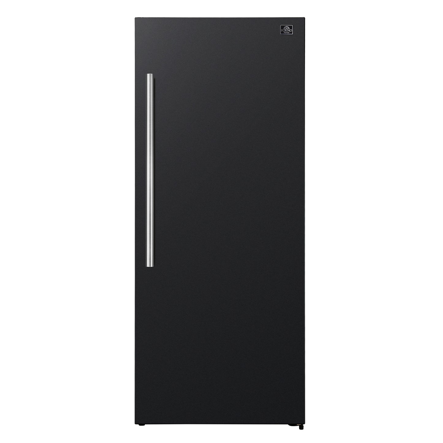 Forno Maderno 28-Inch Convertible Freezer/Refrigerator in Black with Antique Brass Handle, 13.6 cu.ft. Right Swing