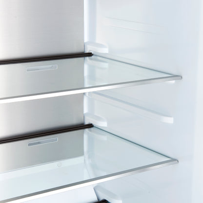 Forno Maderno 28-Inch Built-In Convertible Refrigerator in Black with Antique Brass Handle, 13.6 cu.ft. Right Swing with Decorative Grill - 32-Inch Wide