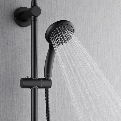 Forno Acqua AcquaSPA Retrofit Shower, Overhead Rainfall, 8 Inch Shower Head, Handheld Shower Head, Body Jets, 6 Way Diverter, Matte Black Finish, 2.5 GPM Flow Rate