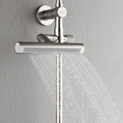 Forno Acqua AcquaFALL Shower, Brushed Nickel Finish, Overhead Rainfall Shower, Handheld Shower Head, Body Jets, 1.8 GPM Flow Rate