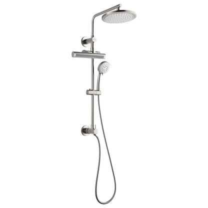 Forno Acqua AcquaFALL Shower, Brushed Nickel Finish, Overhead Rainfall Shower, Handheld Shower Head, Body Jets, 1.8 GPM Flow Rate