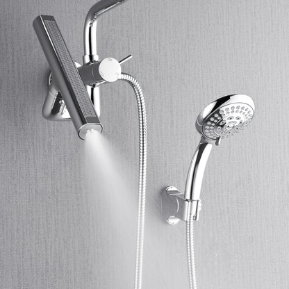 Forno Acqua AcquaFALL Mini 8 Inch Shower Head, Polished Stainless Steel Finish, Overhead Rainfall Shower, Handheld Shower Head, Body Jets, 1.8 GPM Flow Rate