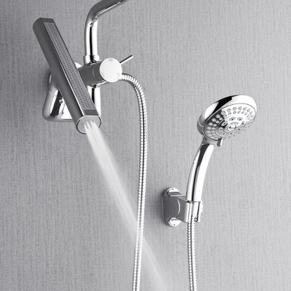 Forno Acqua AcquaFALL Mini 8 Inch Shower Head, Polished Stainless Steel Finish, Overhead Rainfall Shower, Handheld Shower Head, Body Jets, 1.8 GPM Flow Rate