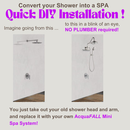 Forno Acqua AcquaFALL Mini 8 Inch Shower Head, Brushed Nickel Finish, Overhead Rainfall Shower, Handheld Shower Head, Body Jets, 2.5 GPM Flow Rate