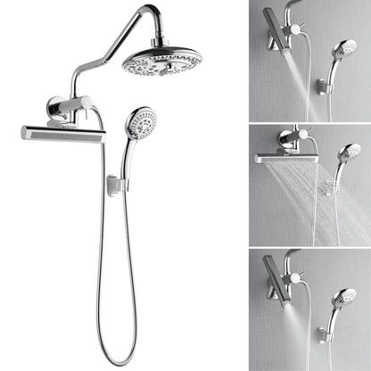 Forno Acqua AcquaFALL Mini 8 Inch Shower Head, Polished Stainless Steel Finish, Overhead Rainfall Shower, Handheld Shower Head, Body Jets, 1.8 GPM Flow Rate