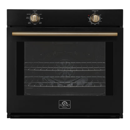 Forno Vomero 30-Inch Wall Oven, Black, 5 cu.ft Capacity, 3550 Watts Convection, Mechanical Controls, Manuel Steam Clean