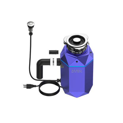 FORNO ACQUA BrightDIAMOND Amethyst 1HP Super Quiet Garbage Disposal Corded with Motion Sensor Cabinet Light & Pre-Wired Air Switch
