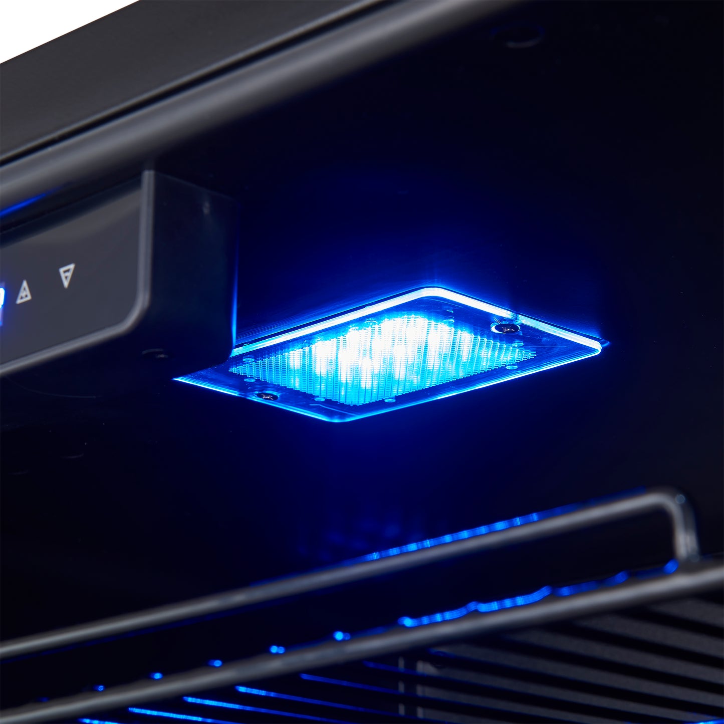 Forno Frescolino 24 Inch Beverage Cooler, Black with Antique Brass Handles, with LED Lighting, Triple Glass Door, 188 Can Capacity, Built-In or Freestanding