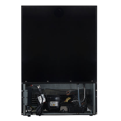 Forno Bacchino 24 Inch Wine Cooler, Black with Antique Brass Handles, with LED Lighting, Triple Glass Door, 51 Bottle Capacity, Built-In or Freestanding