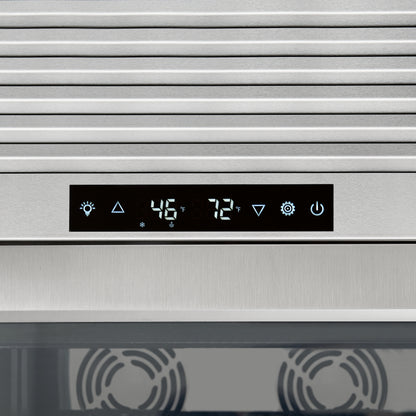 FORNO Abruzzo 48-Inch Dual Zone Wine Cellar, 102 Bottles, 24 cu. ft., Clear Acrylic Holders & Stainless Trim Shelves